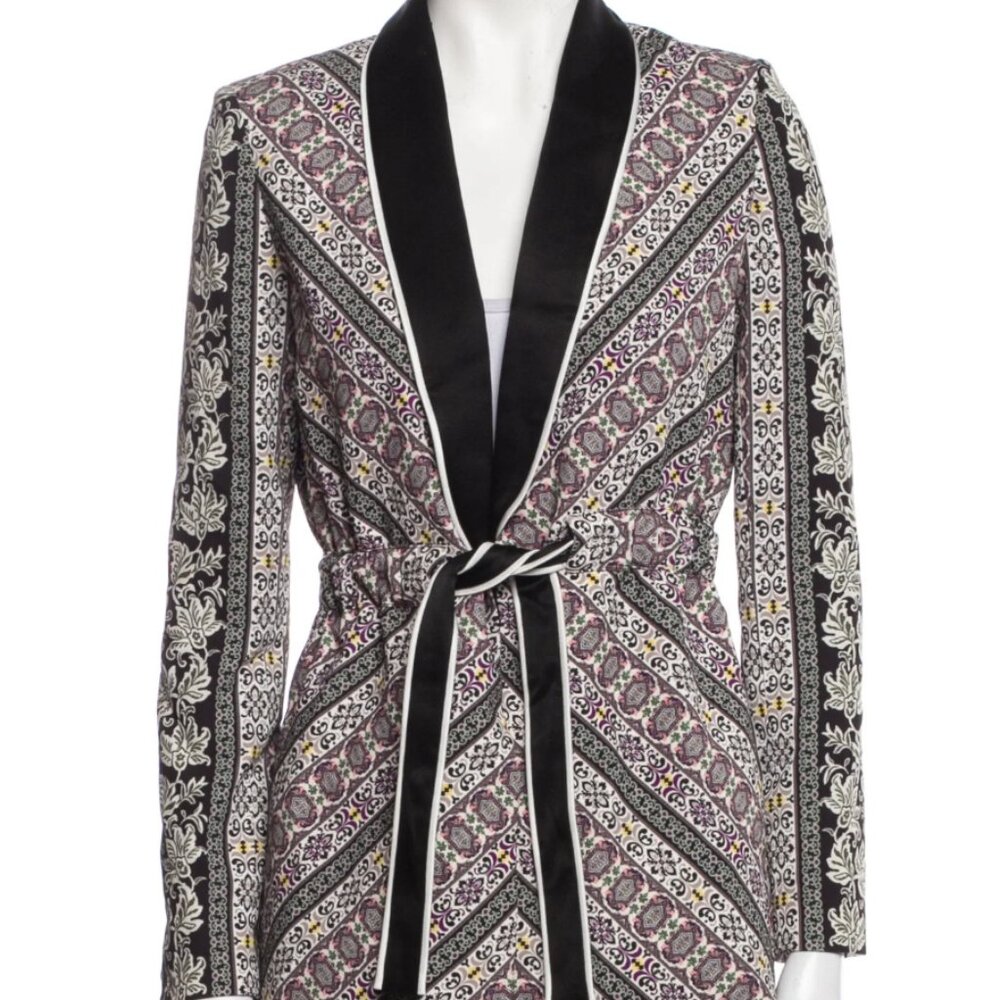 Alice + Olivia Printed Evening Jacket with Tie
